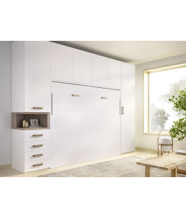 Cama Abatible Horizontal matrimonial con altillo