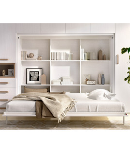 Cama Abatible Horizontal matrimonial con altillo