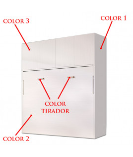 Cama Abatible Horizontal matrimonial con altillo