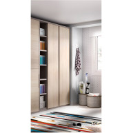 Dormitorio juvenil formado por litera abatible, armario y estantería Ref CAYH417