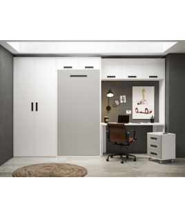 Pack Cama Abatible Vertical con Altillo y Colchón