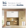 Dormitorio juvenil formado por cama abatible superior, escritorio zona inferior y armario