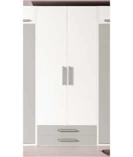 Dormitorio juvenil formado por 2 camas abatibles verticales con altillo y armario