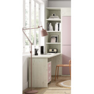 Dormitorio juvenil formado por litera abatible, armario, librería y escritorio