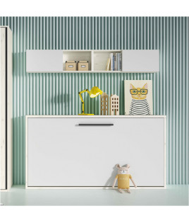 Dormitorio juvenil formado por cama abatible y armario puertas correderas