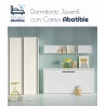Dormitorio juvenil formado por cama abatible y armario puertas correderas