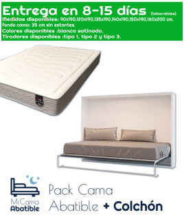 Pack Cama Abatible Horizontal y Colchón