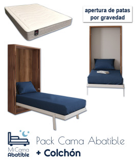 Pack Cama Abatible Vertical y Colchón Viscoelastico
