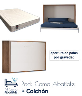 Pack Cama Abatible Horizontal y Colchón Viscoelastico