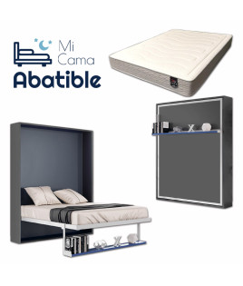 Pack Cama Abatible Vertical con estante sincronizado y colchón