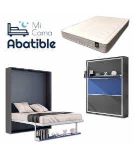 Pack Cama Abatible Vertical con estante sincronizado y colchón