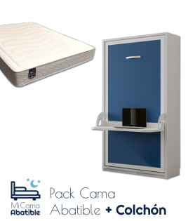 Pack Cama Abatible Vertical con Escritorio y Colchón Ref CAN61000