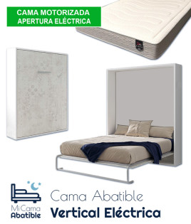 Pack Cama Abatible Vertical con apertura eléctrica motorizada y Colchón Viscoelástico