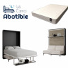 Pack Cama Abatible Vertical con Sofá, Estante Sincronizado y Colchón