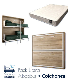 Pack Litera Abatible Horizontal con Altillo opcional y Colchones