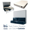 Pack Cama Abatible Horizontal con Sofá y Colchón