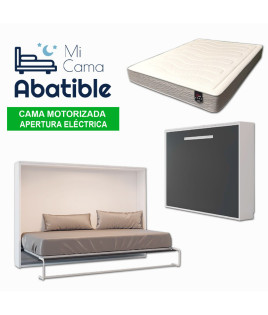 Pack Cama Abatible Horizontal con apertura eléctrica motorizada y Colchón Viscoelástico