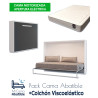 Pack Cama Abatible Horizontal con apertura eléctrica motorizada y Colchón Viscoelástico