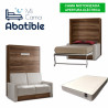 Pack Cama Abatible Vertical con Sofá, Apertura Eléctrica y Colchón Viscoelástico