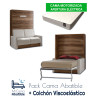 Pack Cama Abatible Vertical con Sofá, Apertura Eléctrica y Colchón Viscoelástico