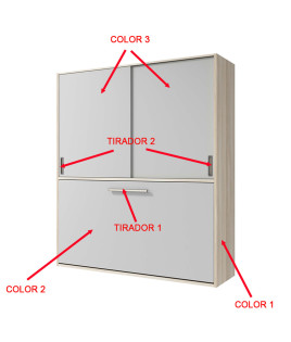 Cama Abatible en medidas individuales y matrimoniales con armario de puertas correderas
