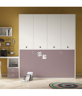 Cama Abatible en medidas individuales y matrimoniales con armario superior