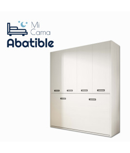 Cama Abatible en medidas individuales y matrimoniales con armario superior