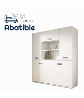 Cama Abatible en medidas individuales y matrimoniales con armario superior 