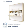 Cama Abatible Horizontal con escritorio y armario