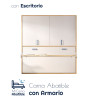 Cama Abatible Horizontal con escritorio y armario