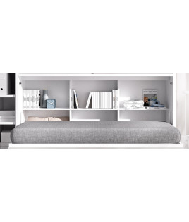 Cama Abatible Horizontal con escritorio y armario de puertas correderas