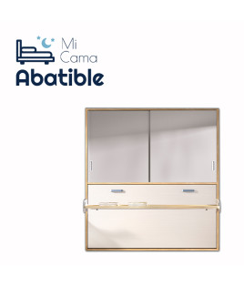 Cama Abatible Horizontal con escritorio y armario de puertas correderas