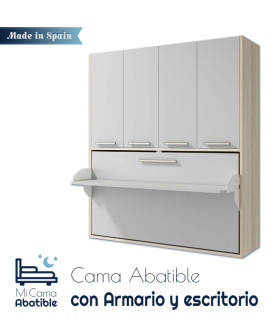 Cama Abatible con escritorio y armario