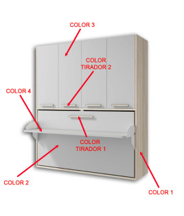 Cama Abatible con escritorio y armario