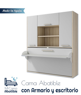 Cama Abatible con escritorio y armario