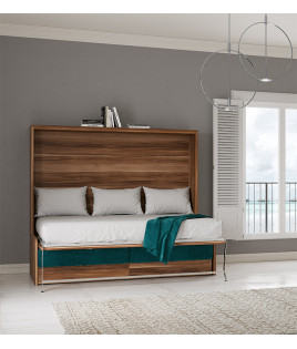 Cama Abatible Horizontal con Sofá