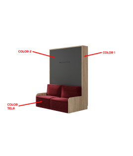 Pack Cama Abatible Vertical con Sofá y Colchón