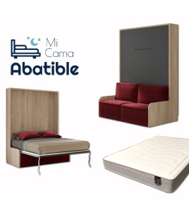 Pack Cama Abatible Vertical con Sofá y Colchón