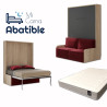 Pack Cama Abatible Vertical con Sofá y Colchón