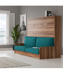 Pack Cama Abatible Horizontal con Sofá y Colchón