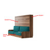 Pack Cama Abatible Horizontal con Sofá y Colchón