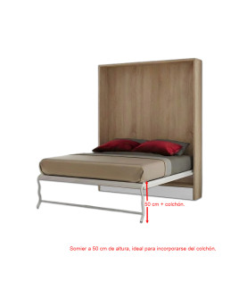 Cama Abatible Vertical con más altura, mayor facilidad para bajar y subir a la cama