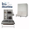 Litera Abatible Vertical con cama Matrimonial y Sofá