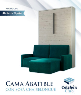 Cama Abatible Vertical con Sofá Chaiselongue