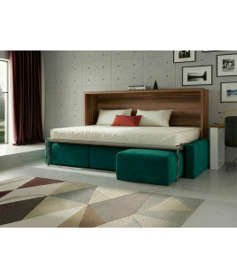 Cama Abatible Horizontal con Sofá Chaiselongue