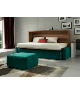 Cama Abatible Horizontal con Sofá Chaiselongue