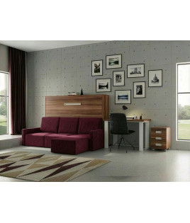 Cama Abatible Horizontal con Sofá Chaiselongue