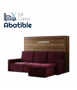 Cama Abatible Horizontal con Sofá Chaiselongue