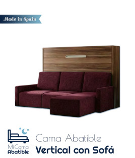 Cama Abatible Horizontal con Sofá Chaiselongue