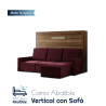 Cama Abatible Horizontal con Sofá Chaiselongue